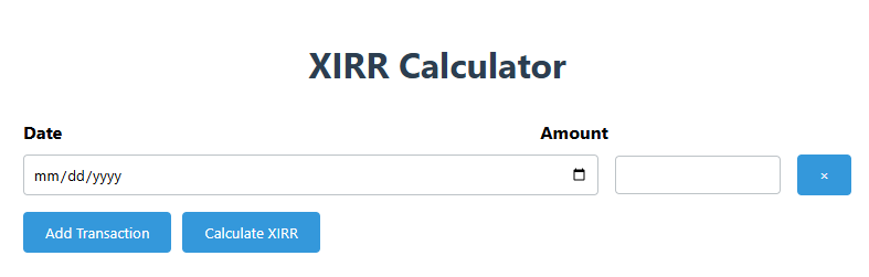 XIRR Calculator